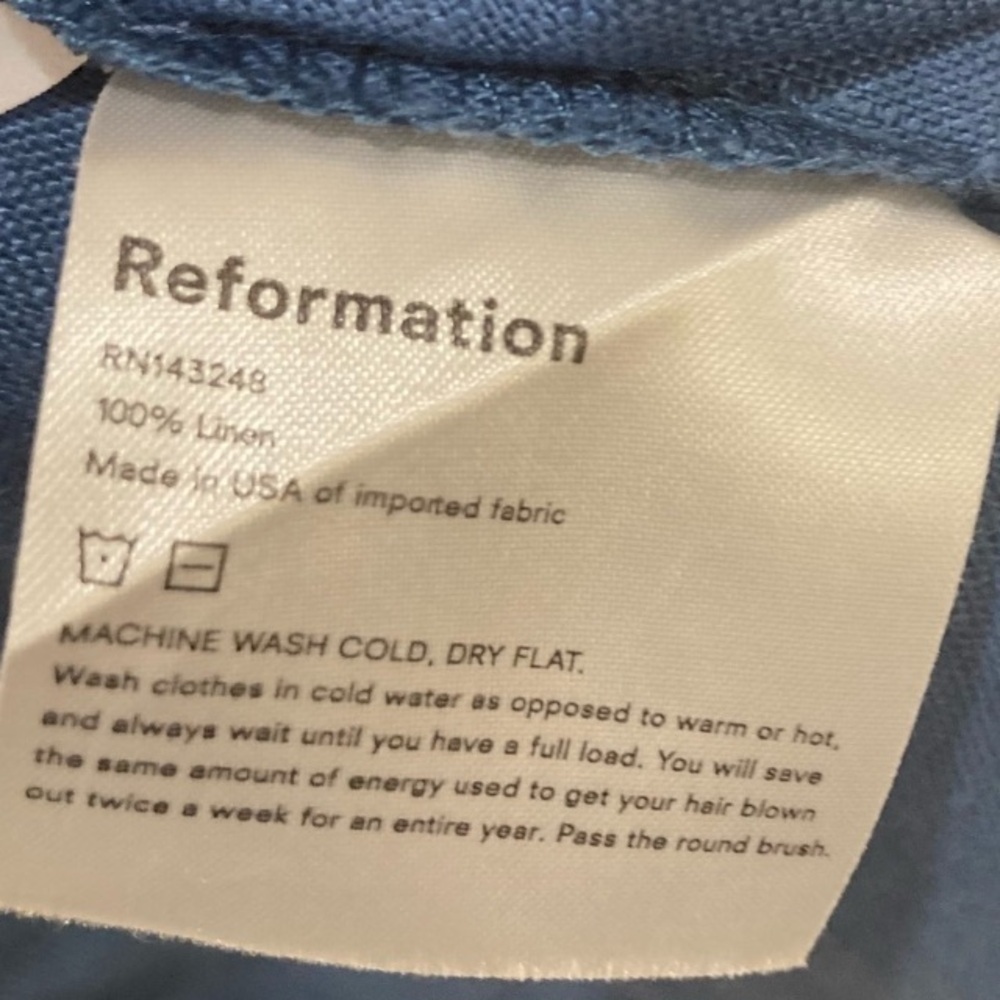 Reformation “Robles” dress. Blue. Size 0 - Picture 6 of 7